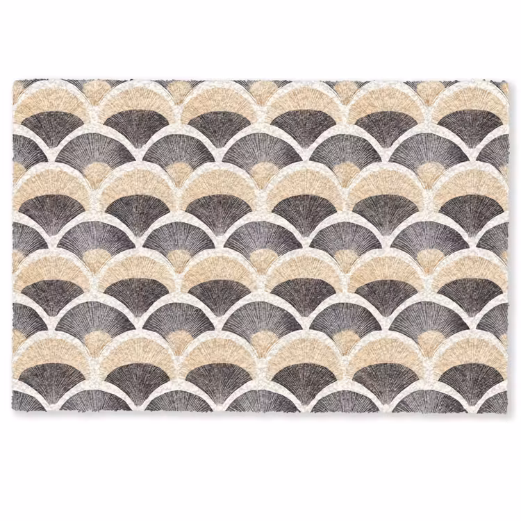Waaier - Patroon - Zwart - Beige Deurmat klein 898 -zkaufland3d