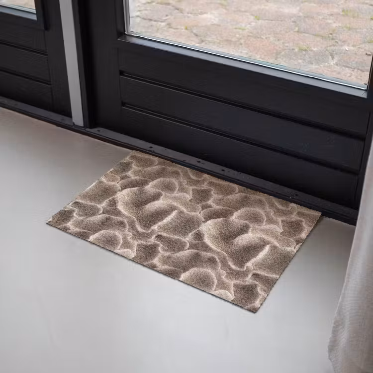 Waaiervorm - Beige - Vezel textuur Deurmat klein 898 -sfeer2