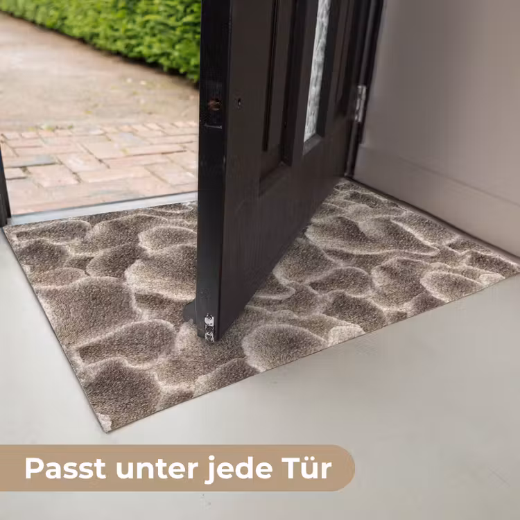 Waaiervorm - Beige - Vezel textuur Deurmat klein 898 -USP_DE