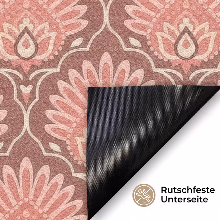 Waaiermotief - Patroon - Roze Deurmat klein -antislip_DE