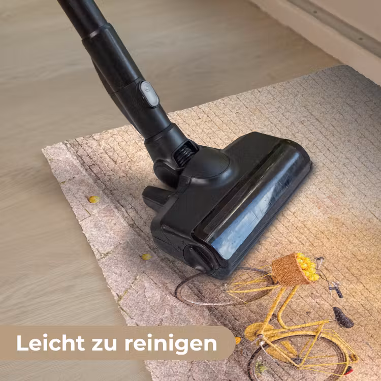 Fußmatte - Fahrrad – Korb – Essen – Gelb – Sommer - Fiets - Mand - Eten - Geel - Zomer Deurmat klein