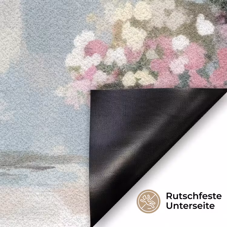 Fiets - Pastelkleuren - Bloemen Deurmat klein -antislip_DE