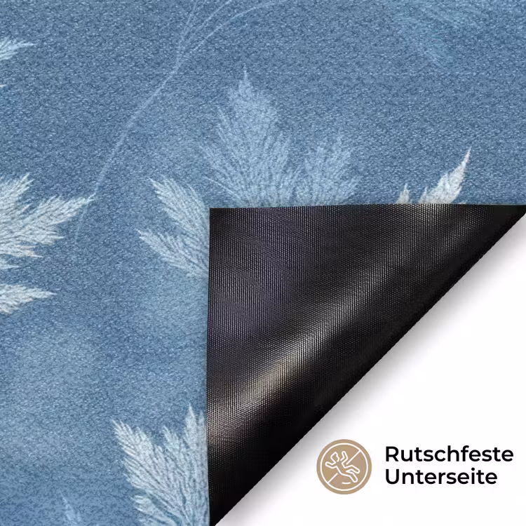 Varen - Botanisch - Patroon - Grijsblauw Deurmat klein 898 -antislip_DE