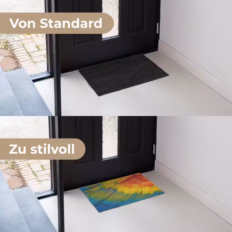Veren - Ara - Kleurrijk Deurmat klein -voor-na_DE