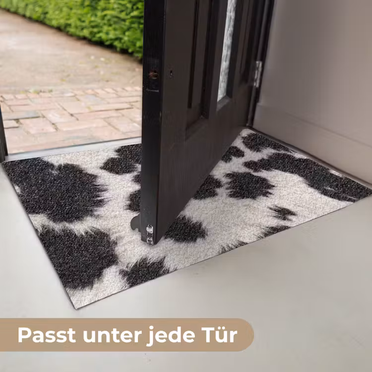 Bont - Textuur - Zwart - Wit Deurmat klein -USP_DE