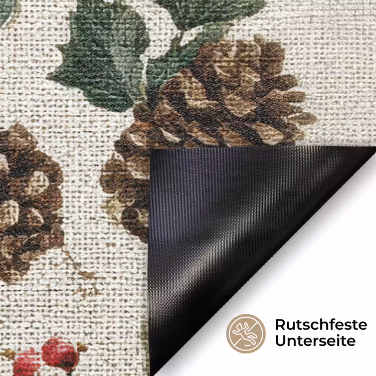 Feestelijk - Textielpatroon - Kerstbloemen - Kleurrijk Deurmat klein -antislip_DE