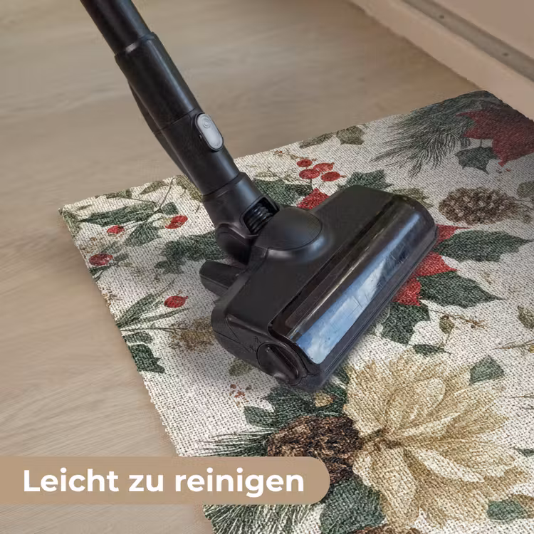 Feestelijk - Textielpatroon - Kerstbloemen - Kleurrijk Deurmat klein -reinigen_DE