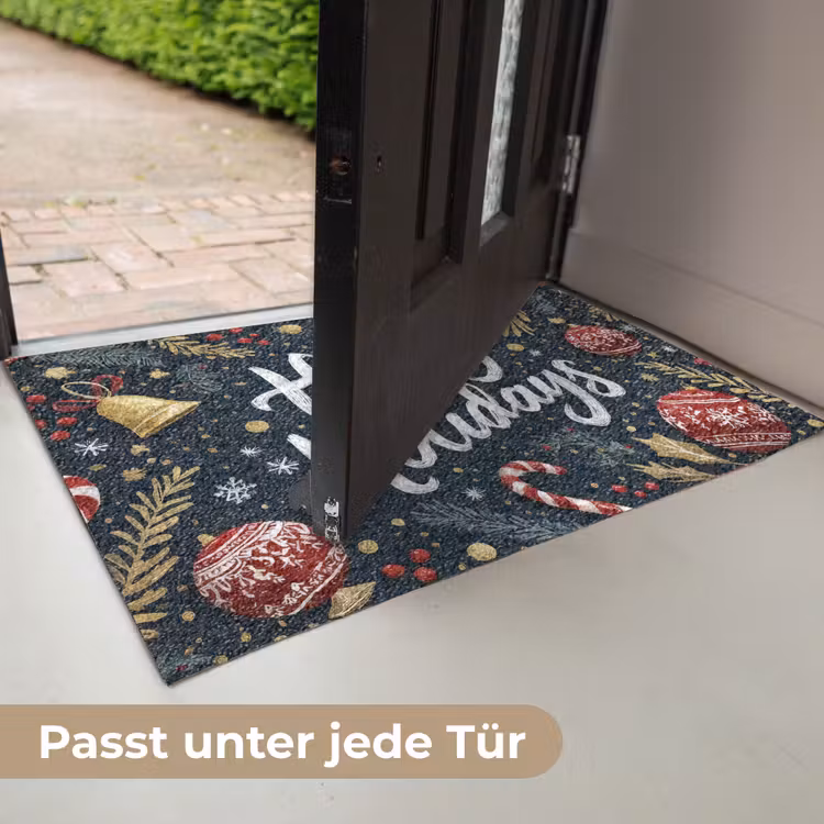 Feestelijk - Kerstgroet - Kleurrijk Deurmat klein -USP_DE