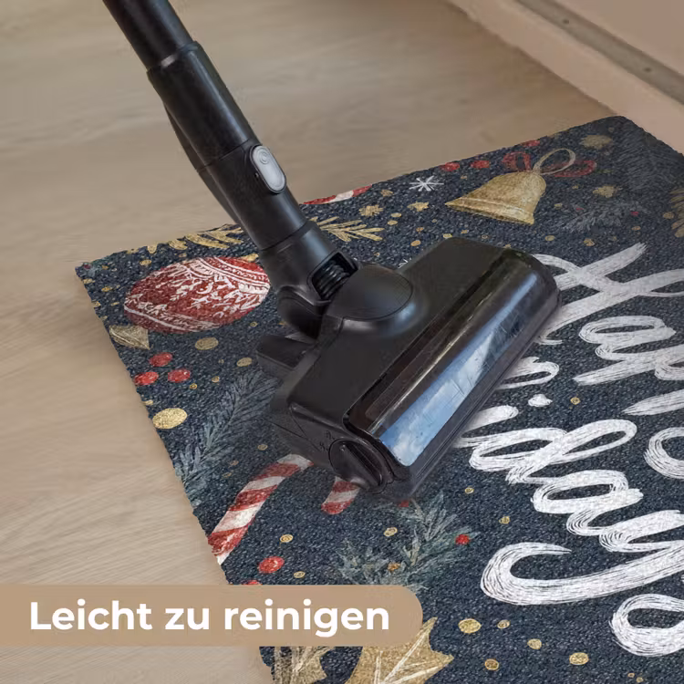 Feestelijk - Kerstgroet - Kleurrijk Deurmat klein -reinigen_DE
