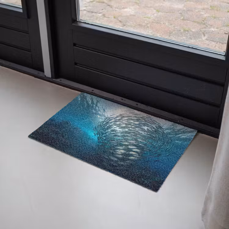 Vis - School - Oceaan - Natuur - Blauw Deurmat klein -sfeer2