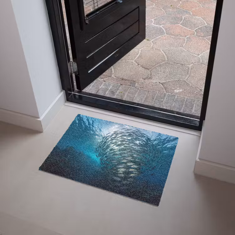 Vis - School - Oceaan - Natuur - Blauw Deurmat klein -sfeer5