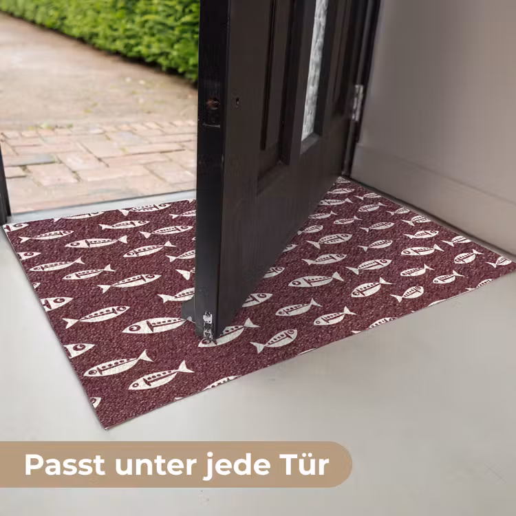 Vissen - Grafisch - Patroon - Donker Deurmat klein 898 -USP_DE