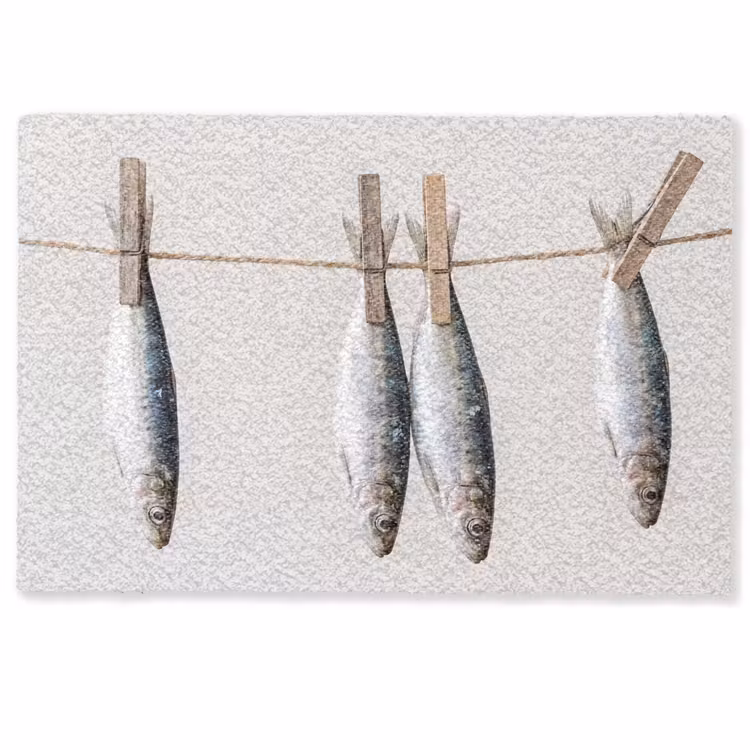 Fußmatte - Fisch – Hängend – Essen - Vis - Hangend - Eten Deurmat klein