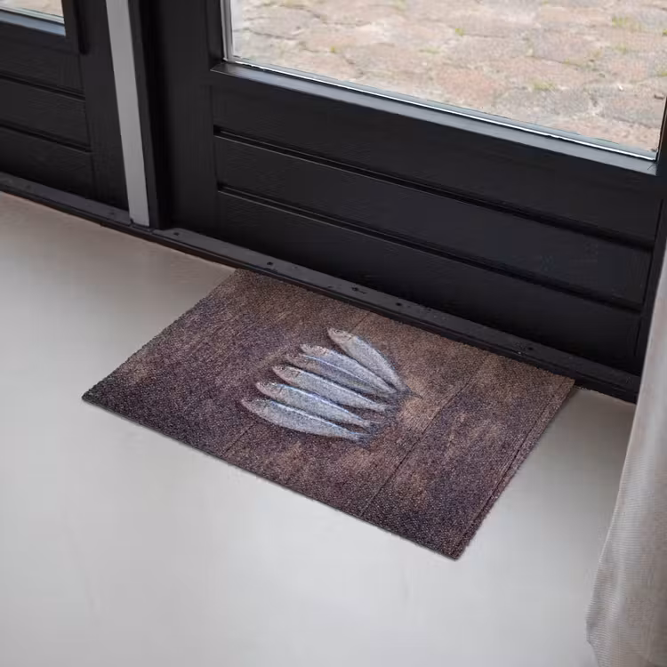 Fußmatte - Fisch – Holz – Essen - Vis - Hout - Eten Deurmat klein