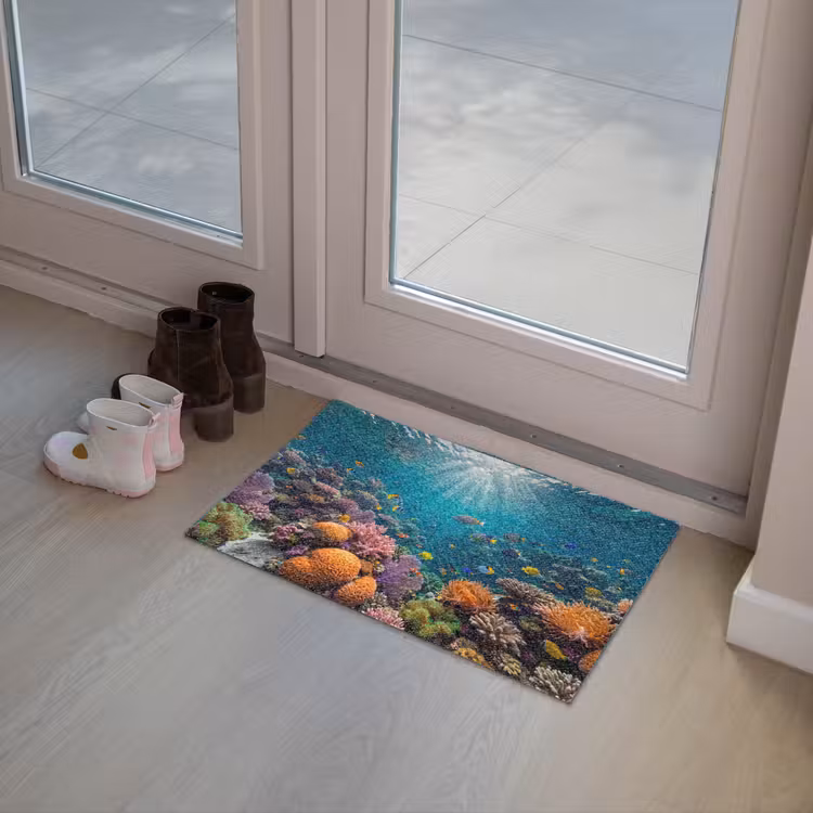 Vis - Koraal - Oceaan - Natuur - Kleurrijk Deurmat klein -sfeer3