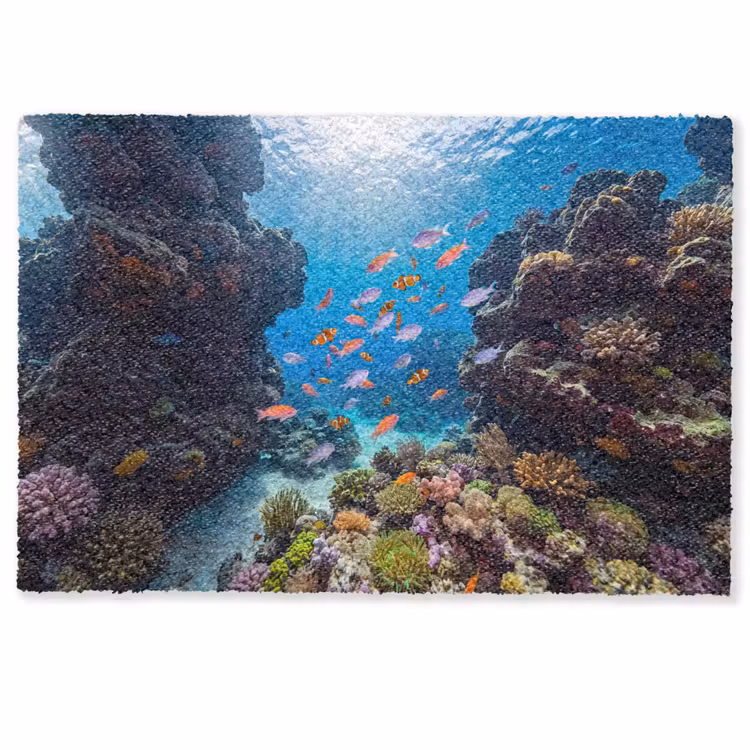 Vis - Koraalrif - Onderwater - Levendig - Blauw Deurmat klein -zkaufland3d