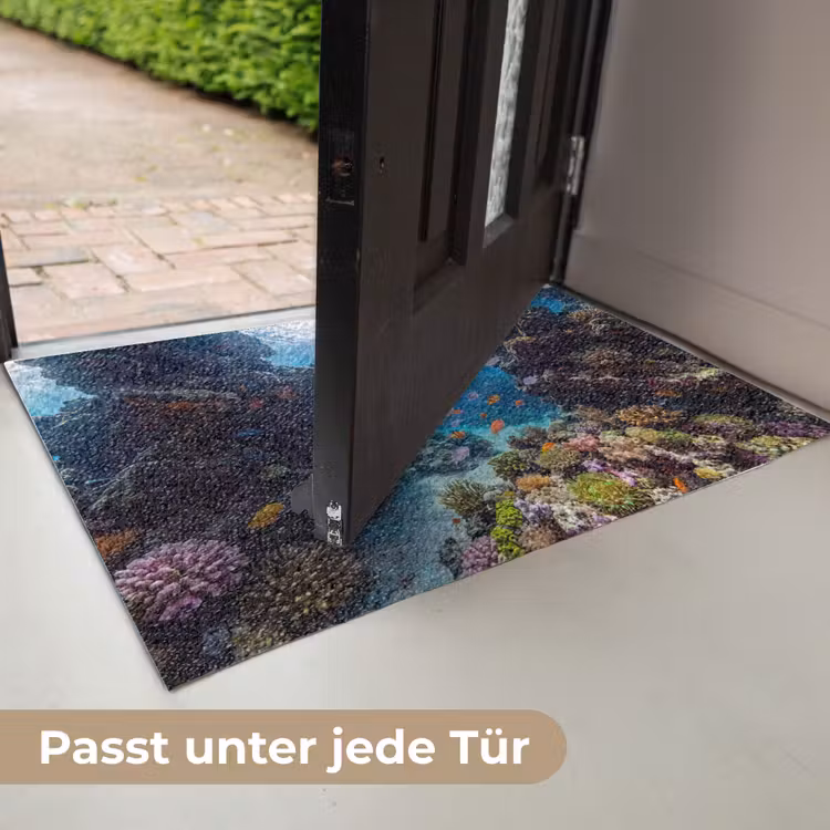 Vis - Koraalrif - Onderwater - Levendig - Blauw Deurmat klein -USP_DE