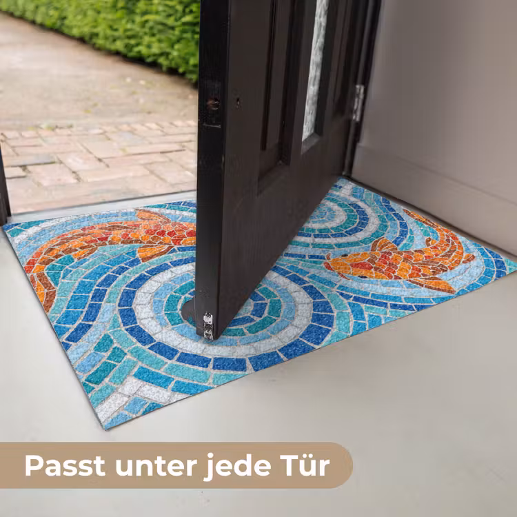 Vis - Mozaïek - Water - Decoratief - Blauw Deurmat klein -USP_DE