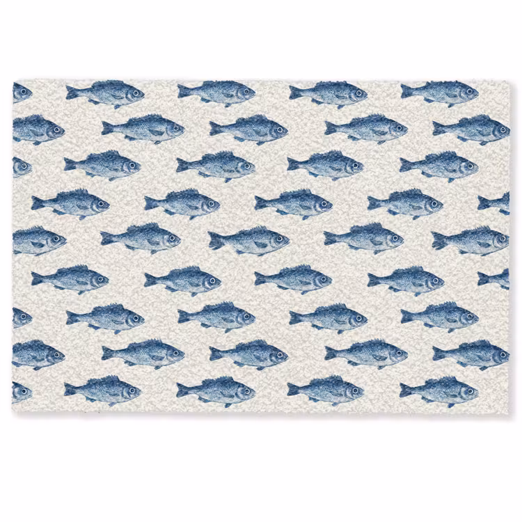 Vis - Patroon - Blauw Deurmat klein 898 -zkaufland3d