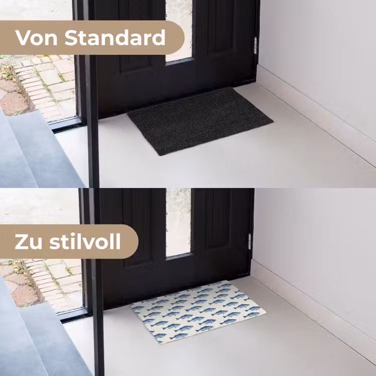 Vis - Patroon - Blauw Deurmat klein 898 -voor-na_DE