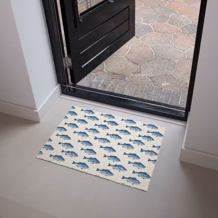 Vis - Patroon - Blauw Deurmat klein 898 -sfeer5