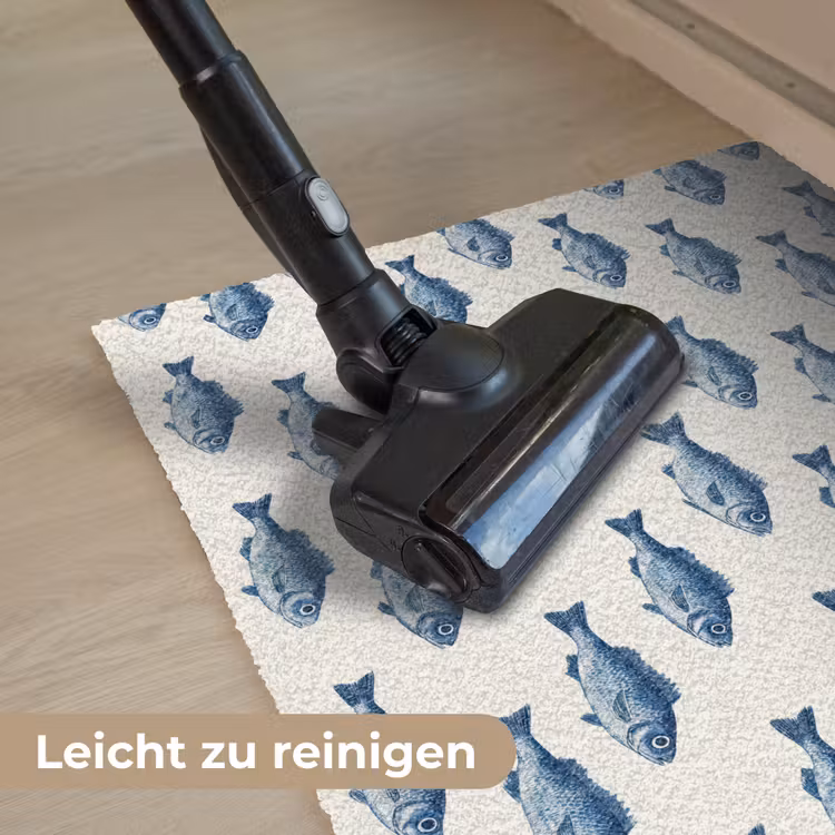Vis - Patroon - Blauw Deurmat klein 898 -reinigen_DE