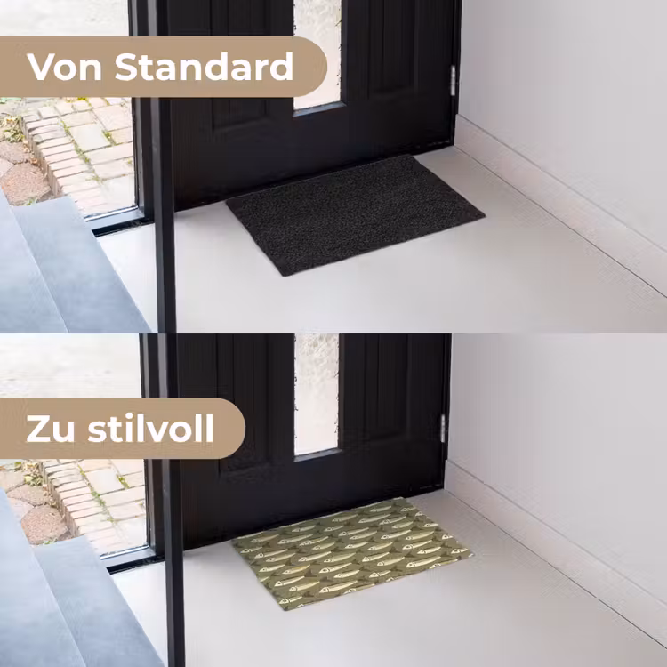 Vis - Patroon - Groen Deurmat klein 898 -voor-na_DE