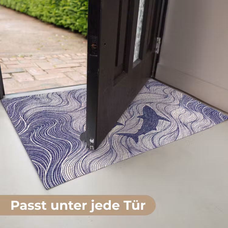 Vis - Oceaan - Lijntekening - Blauw - Dieren Deurmat klein -USP_DE