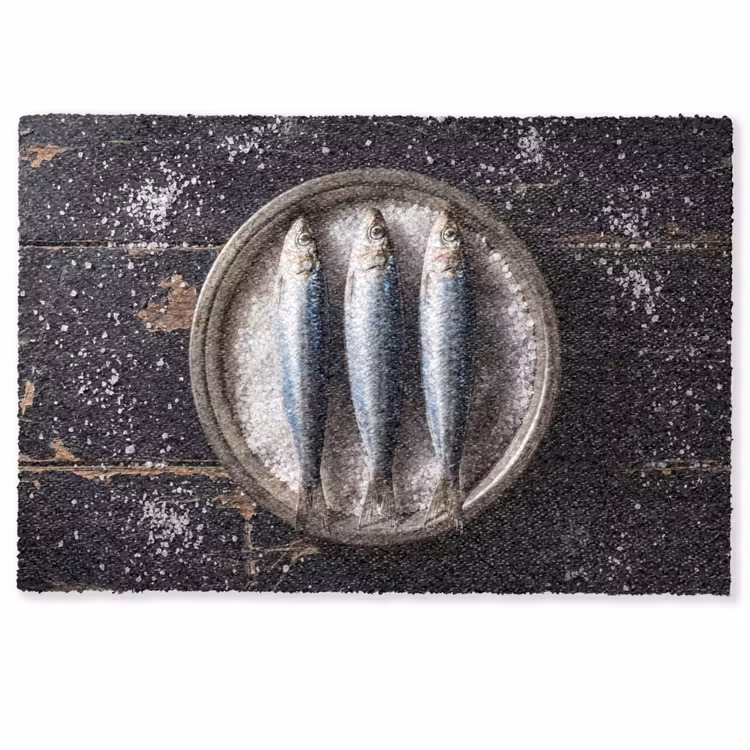 Fußmatte - Fisch – Salz – Essen - Vis - Zout - Eten Deurmat klein