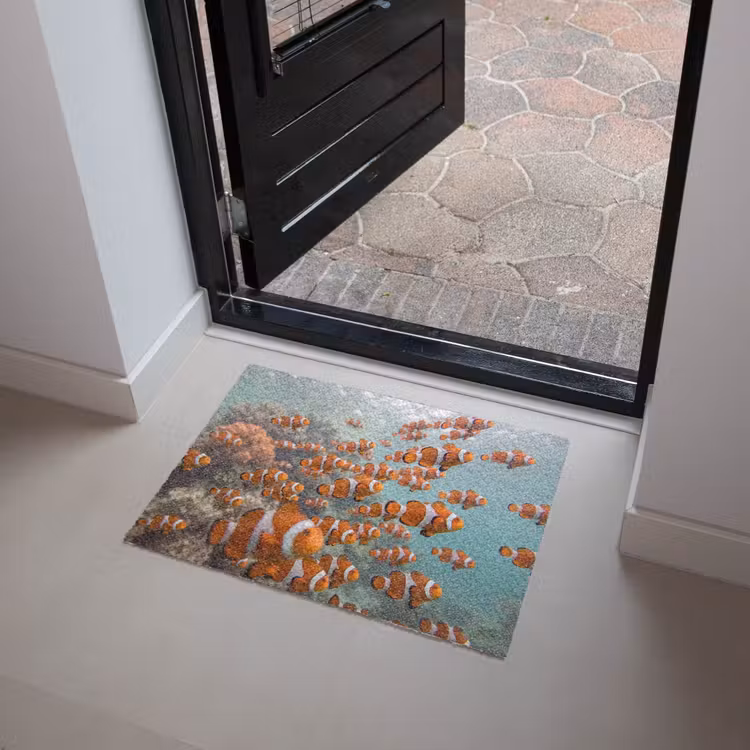 Vis - School - Onderwater - Dieren - Oranje Deurmat klein -sfeer5