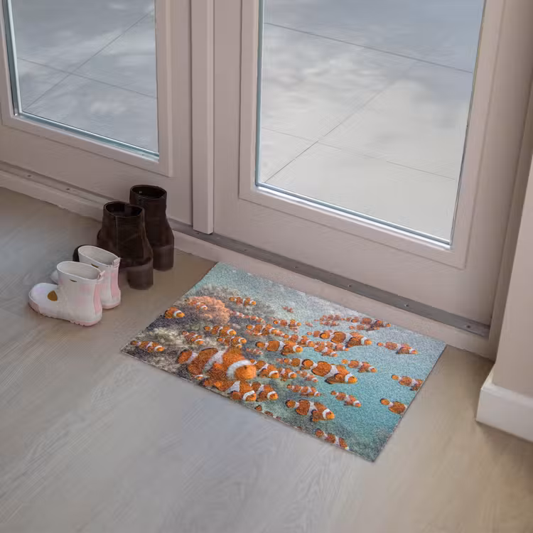 Vis - School - Onderwater - Dieren - Oranje Deurmat klein -sfeer3