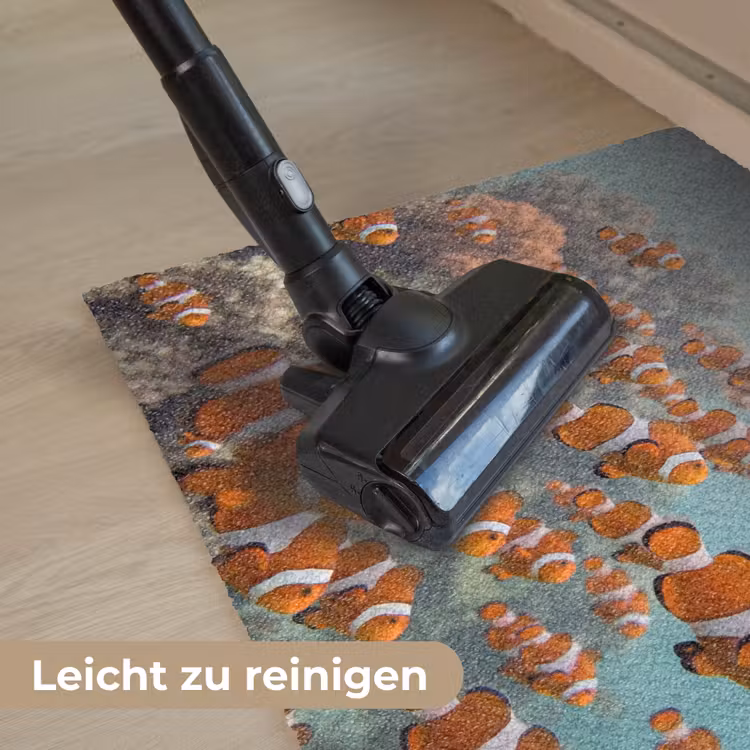 Vis - School - Onderwater - Dieren - Oranje Deurmat klein -reinigen_DE