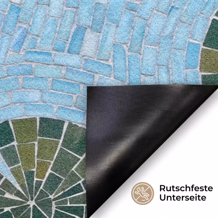 Vis - Water - Natuur - Mozaïek - Blauw Deurmat klein -antislip_DE