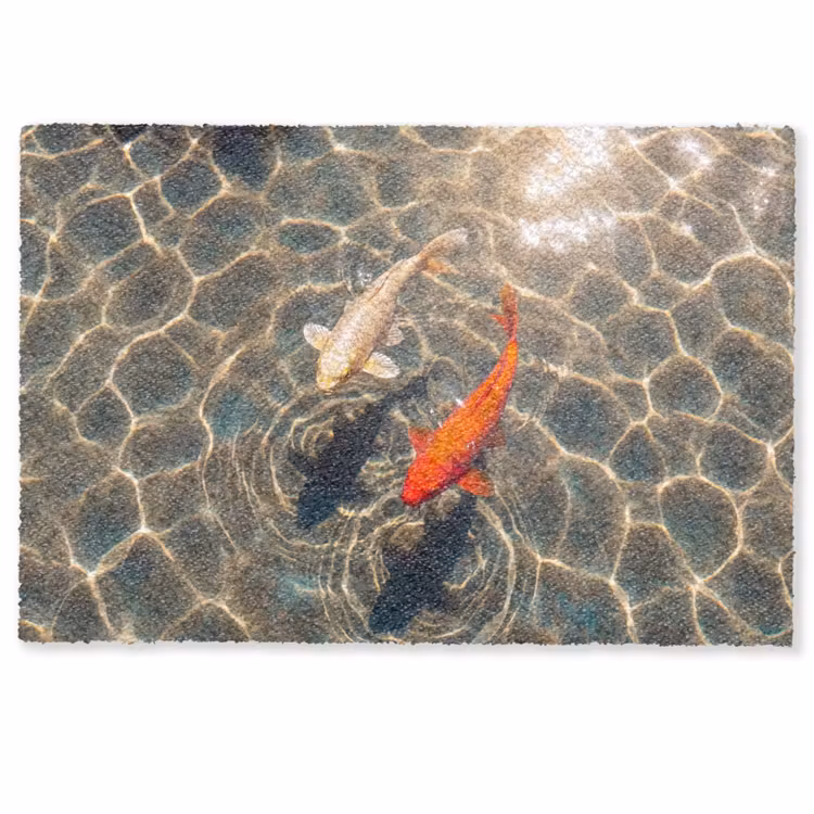 Vis - Water - Dieren - Oranje - Goud Deurmat klein -zkaufland3d