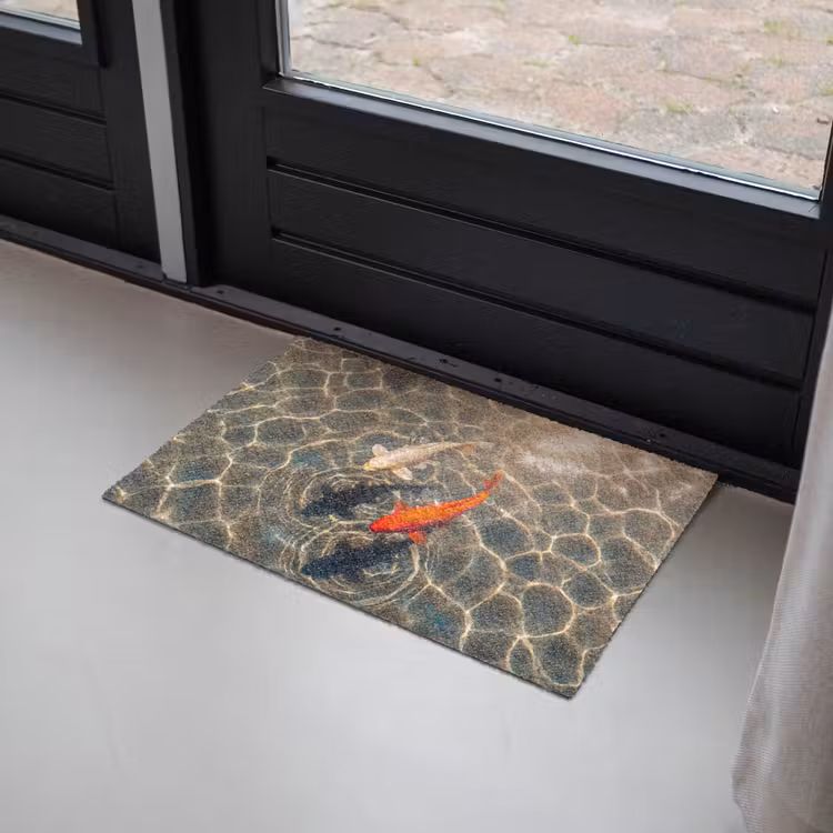 Vis - Water - Dieren - Oranje - Goud Deurmat klein -sfeer2