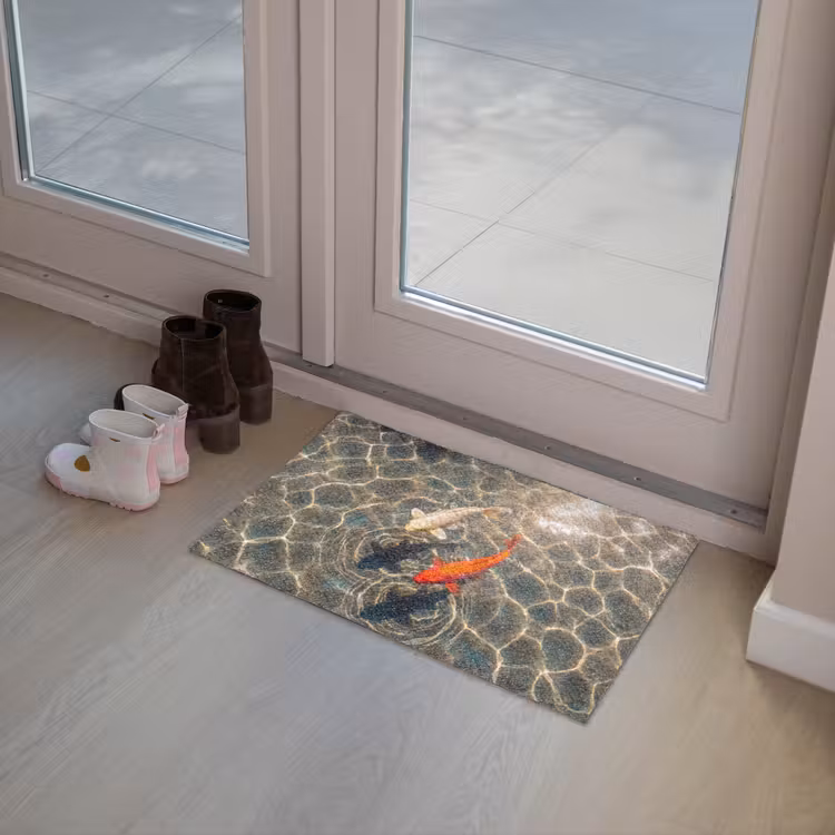 Vis - Water - Dieren - Oranje - Goud Deurmat klein -sfeer3