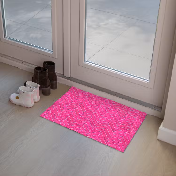 Visgraat - Wandtegel - Fuchsia - Roze Deurmat klein 898 -sfeer3