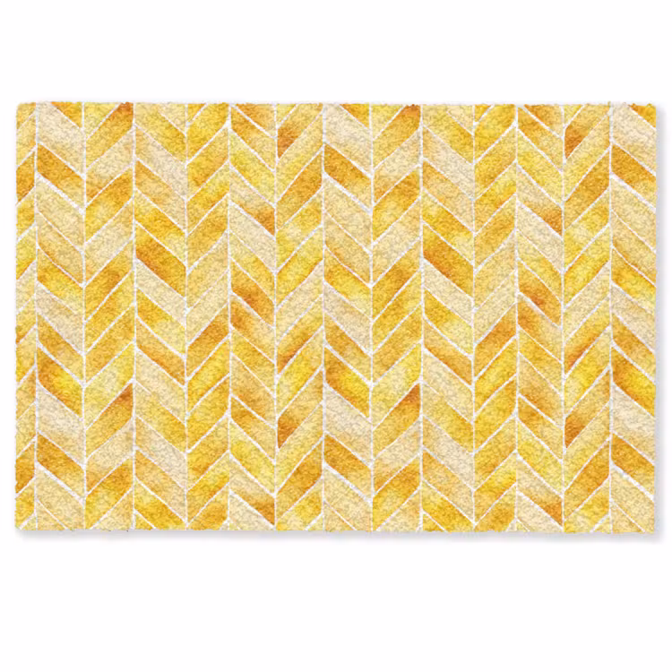 Visgraat - Aquarel - Patronen - Goudgeel Deurmat klein 898 -zkaufland3d