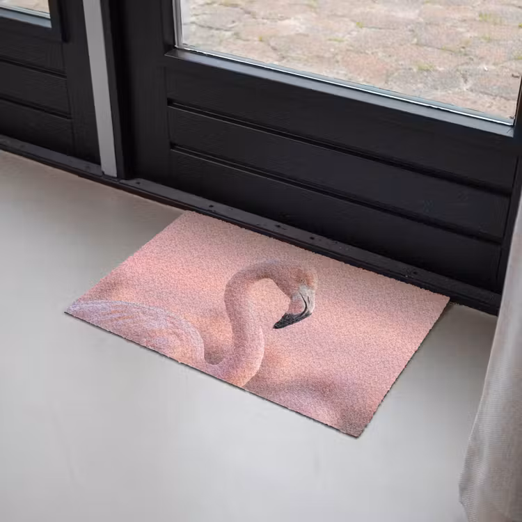 Flamingo - Portret - Roze Deurmat klein -sfeer2