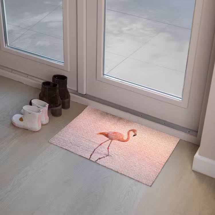 Flamingo - Water - Roze Deurmat klein -sfeer3