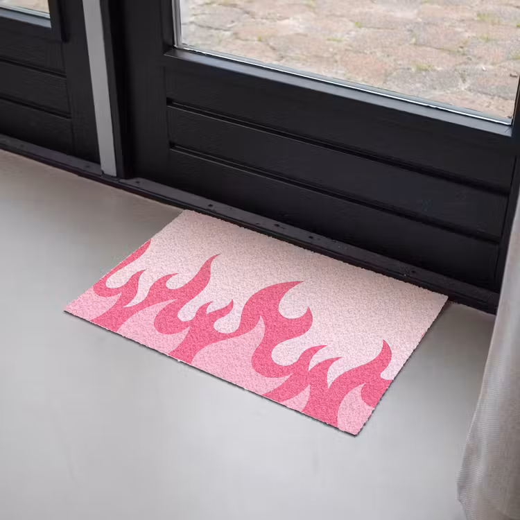 Vlammen - Patroon - Abstract - Modern - Roze Deurmat klein -sfeer2