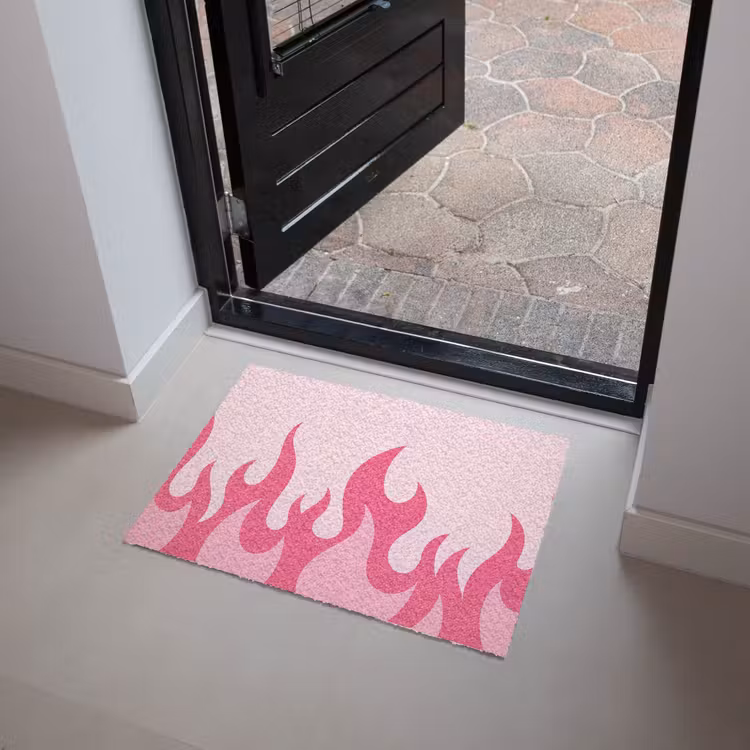 Vlammen - Patroon - Abstract - Modern - Roze Deurmat klein -sfeer5
