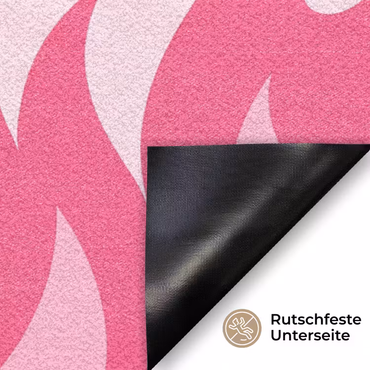Vlammen - Patroon - Abstract - Modern - Roze Deurmat klein -antislip_DE