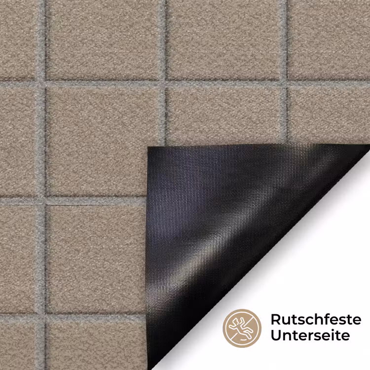 Tegel - Patroon - Taupe Deurmat klein 898 -antislip_DE
