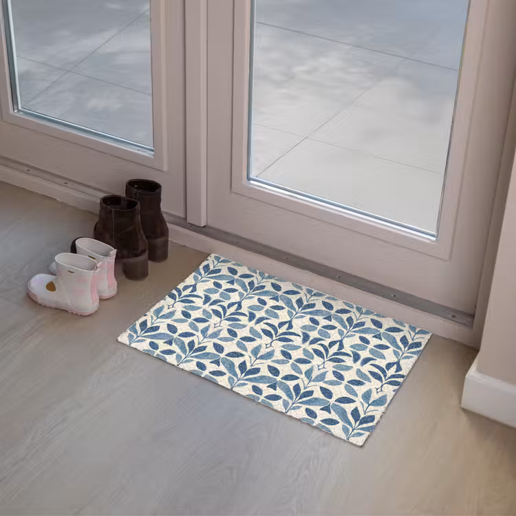 Flora - Modern - Blauw Deurmat klein 898 -sfeer3