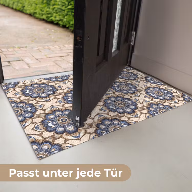 Floraal - Ornament - Blauw Deurmat klein 898 -USP_DE