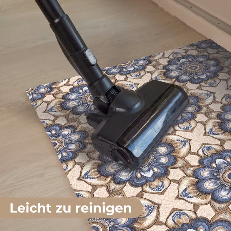 Floraal - Ornament - Blauw Deurmat klein 898 -reinigen_DE