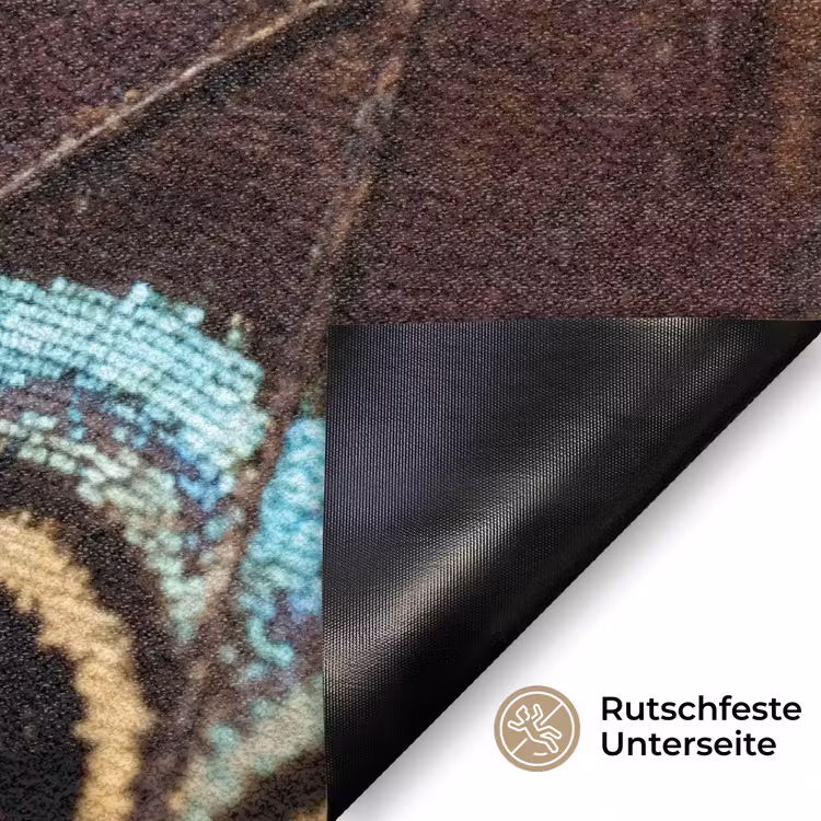 Vleugels - Vlinder - Blauw Deurmat klein -antislip_DE