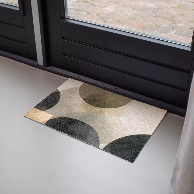 Vlakken - Abstract - Beige - Cirkels Deurmat klein -sfeer2