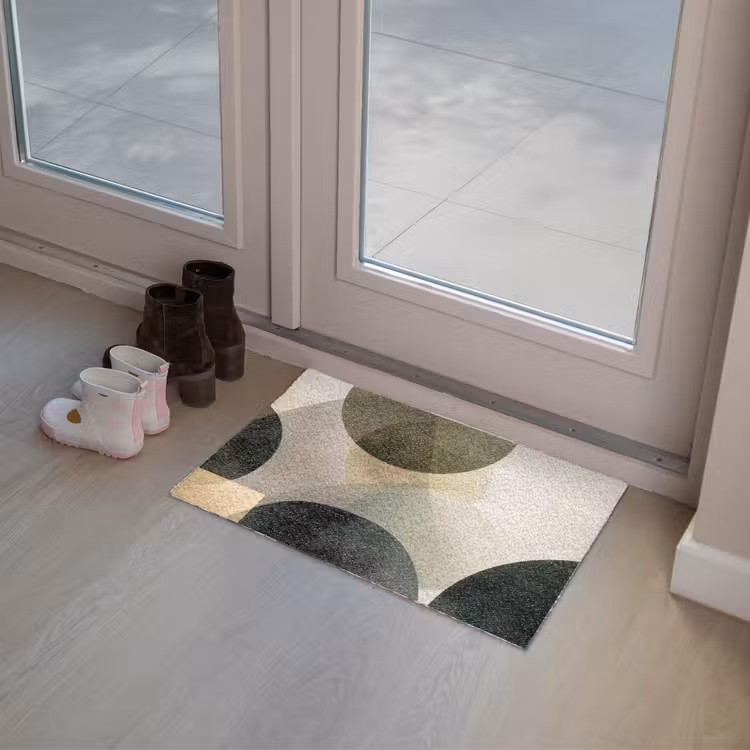 Vlakken - Abstract - Beige - Cirkels Deurmat klein -sfeer3